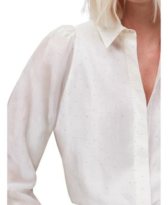 Button Up Mini Diamante Shirt