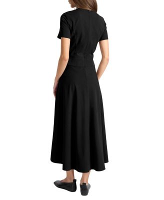 Octavia Short Sleeve Dress with Leather Lacing Detail