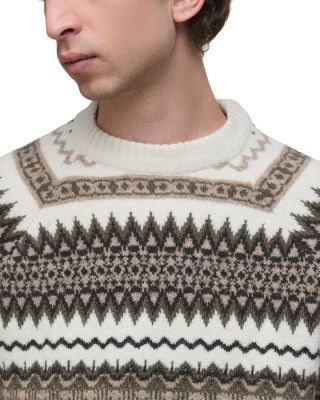 Hase Brushed Fair Isle Crewneck Sweater 