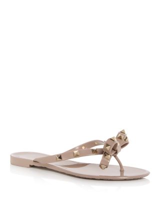 Women's Rockstud Bow Thong Sandals