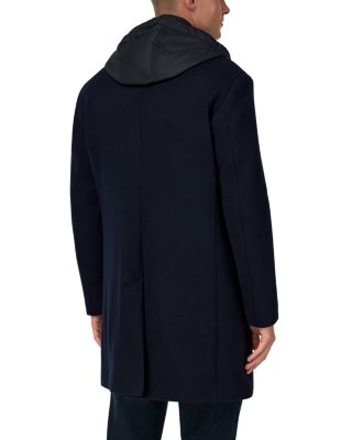 Single Breasted Jersey Coat with Removable Hooded Insert