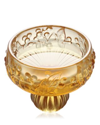 Always the Right Time Loquat Crystal Glass Sculptures, Set of 2