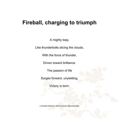 Fireball Charging to Triumph Limited Edition Crystal Glass Sculpture