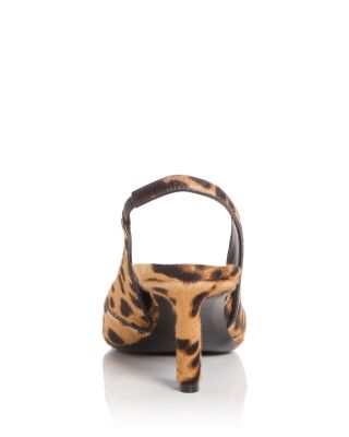 Women's Spiky Calf Hair Slingback Pumps