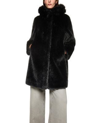 Faux Fur Coat with Hood