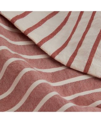 Textured Stripe Cotton Pillowcase Pair, Queen