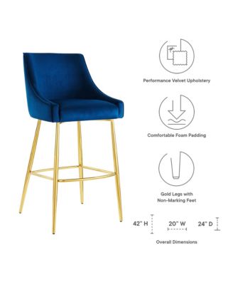 Discern Performance Velvet Bar Stool