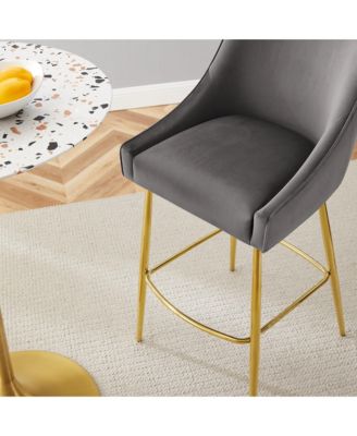 Discern Performance Velvet Bar Stool