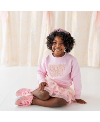 Girls' Faux Pearl BDay Girl Patch Sweatshirt - Big Kid