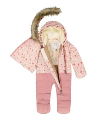 Girls' One-Piece Snug Snowsuit Designed for Car Seat Mini Flowers - Baby, Little Kid