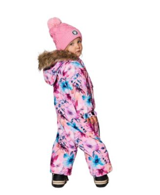 Girls' One-Piece Play Snowsuit Designed for Car Seat Flower - Baby, Little Kid