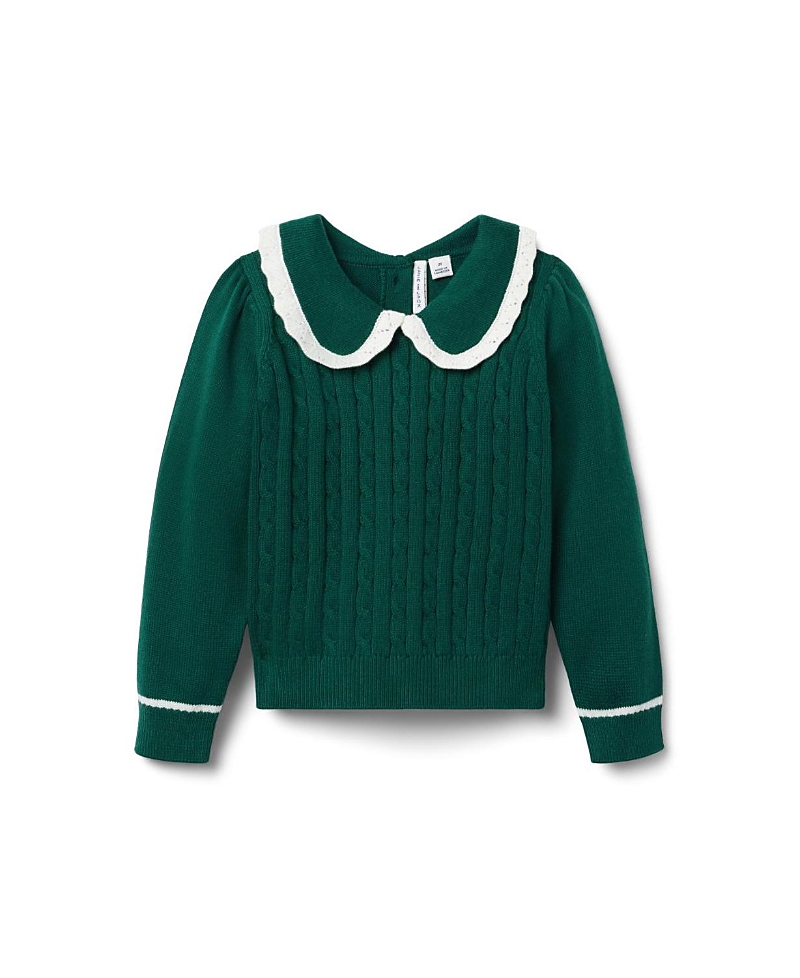 Janie and Jack Girls' Cable Knit Collared Sweater - Baby, Little Kid, Big Kid