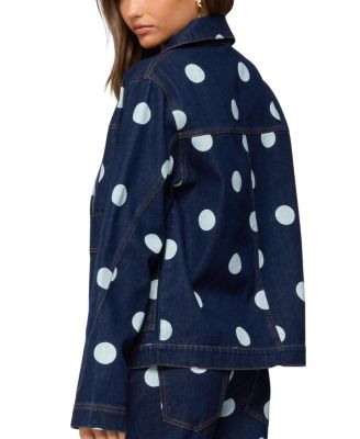 Leyah Polka Dot Oversized Denim Jacket