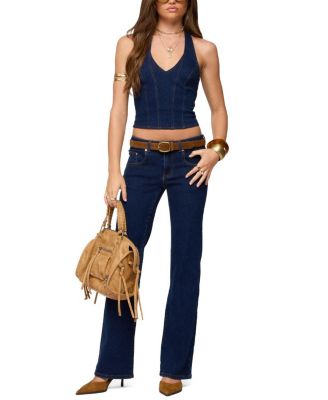  Jemima Low Rise Straight Leg Jeans in Dark Blue Washed