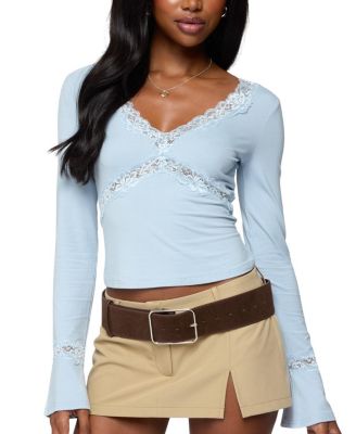 Mathilda Lacey Bell Sleeve Top