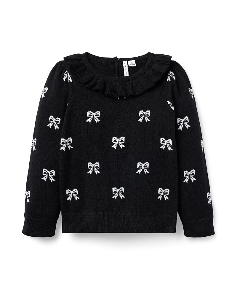 Janie and Jack Girls' Bow Puff Sleeve Sweater - Baby, Little Kid, Big Kid
