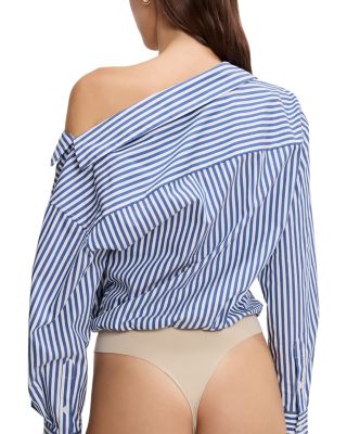 Off Shoulder Poplin Bodysuit