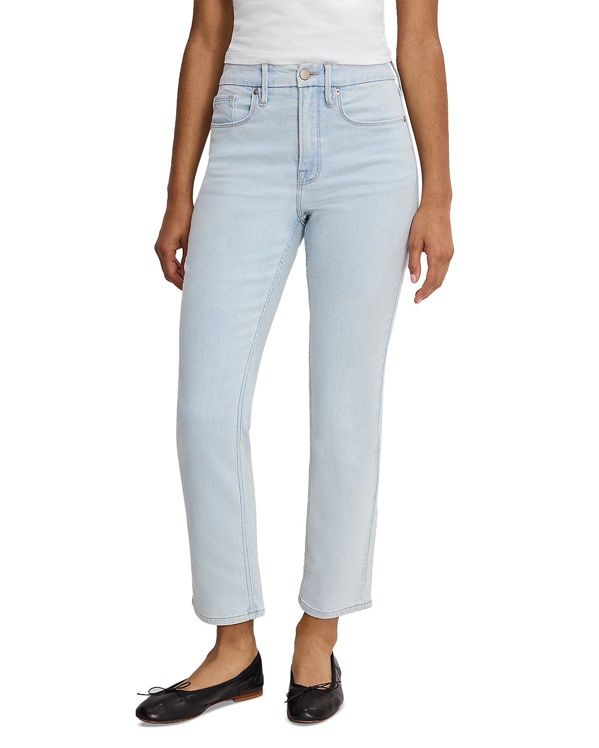 Good American Good Icon Straight Ankle Jeans