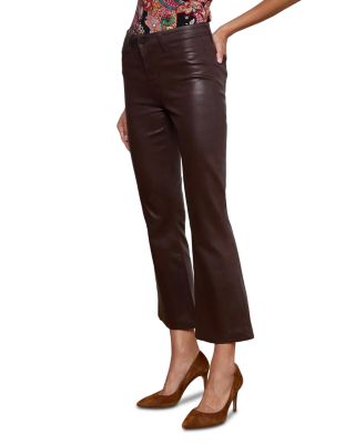 Kendra High Rise Cropped Flared Jeans in Chocolate Coated