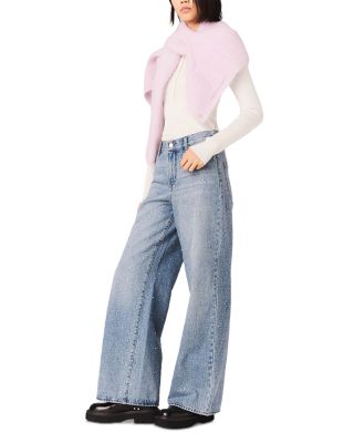 Rhinestone Wide Leg Jeans in Blue