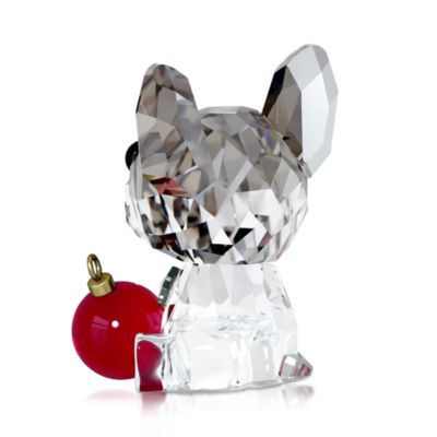 Holiday Cheers French Bulldog Crystal Figure