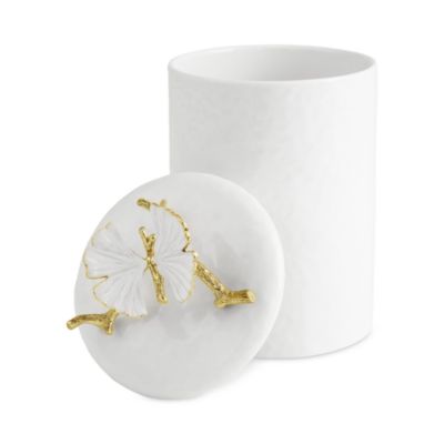 Butterfly Ginkgo Porcelain Canister, Medium