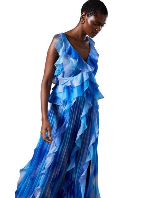 Sleeveless V-Neck Chiffon Maxi Dress