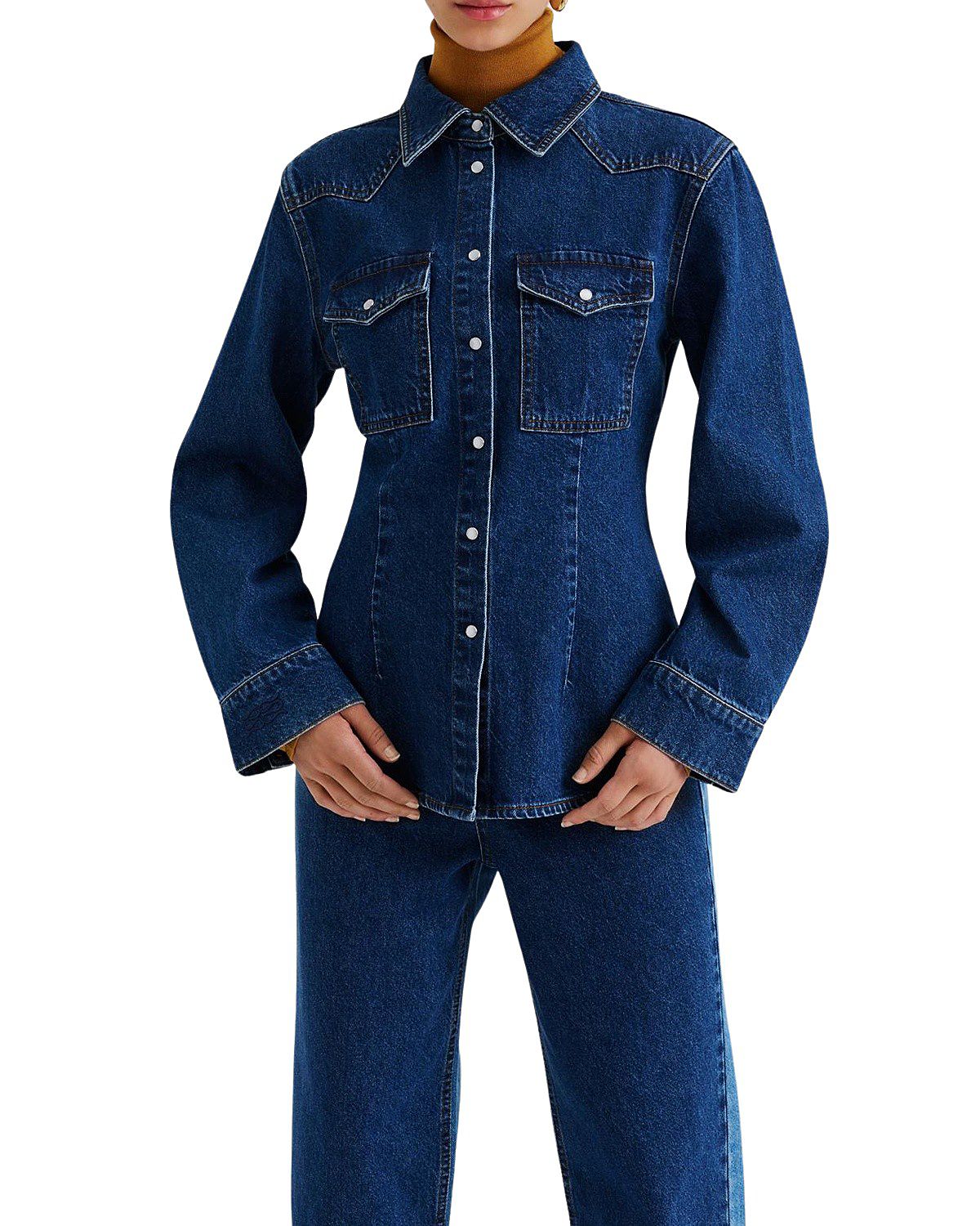 Malina Anthea Fitted Waist Denim Shirt