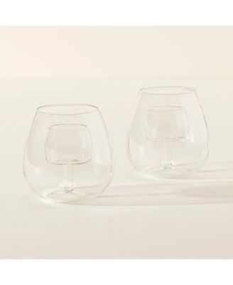  Stemless Fountain Aerating Wine Glasses, Set of 2