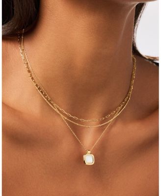 Clara Mother of Pearl Gold Pendant