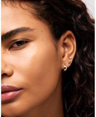 Solid Yellow Gold Pyramid Studs