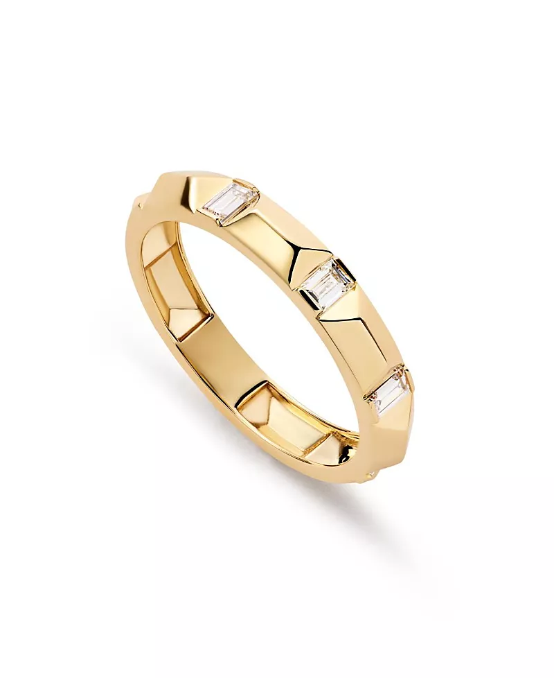 Ana Luisa Solid Yellow Gold Astrid Lab Grown Diamond Station Ring