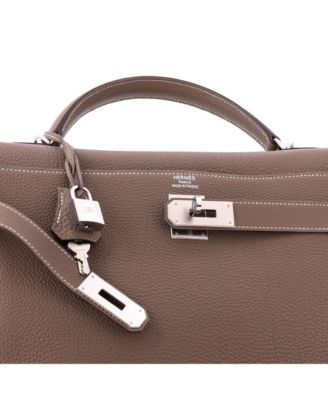 Kelly 40 Handbag Grey Togo with Palladium Hardware