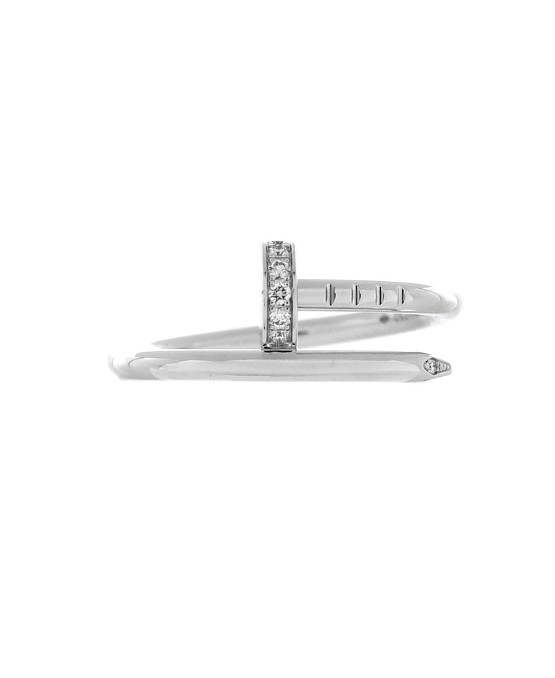 Pre-Owned Cartier Small Juste un Clou Ring 18K White Gold and Diamonds