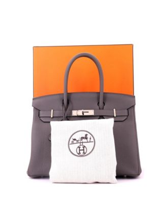 Birkin 30 Handbag Grey Togo with Palladium Hardware