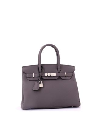 Birkin 30 Handbag Grey Togo with Palladium Hardware