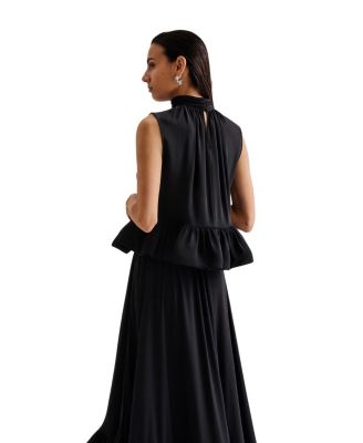 Lune Halterneck Frilled Hem Blouse Top