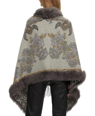  Double Faced Cashmere Stole With Toscana Lamb Tape Top And Bottom