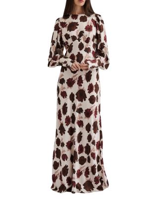 Alize Long Sleeved Satin Maxi Dress