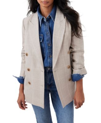Women's Checked Double Breasted Blazer