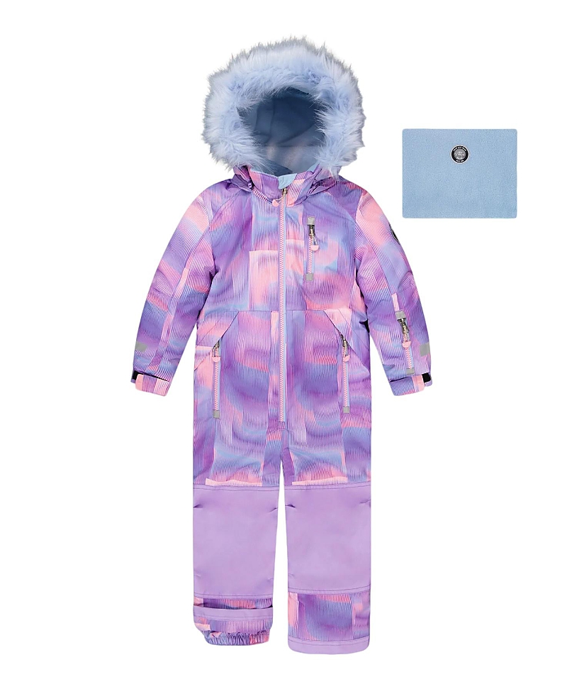 Deux par Deux Girls' One-Piece Geo Play Snowsuit - Little Kid