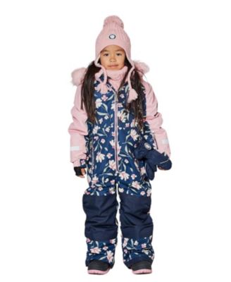 Girls' One-Piece Flower Play Snowsuit - Little Kid
