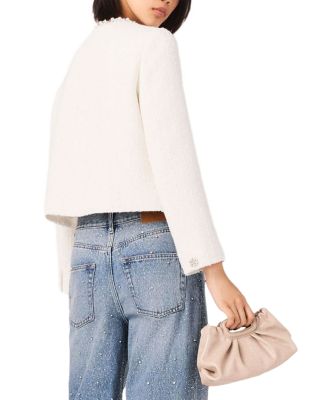 Faux Pearl Trim Tweed Jacket