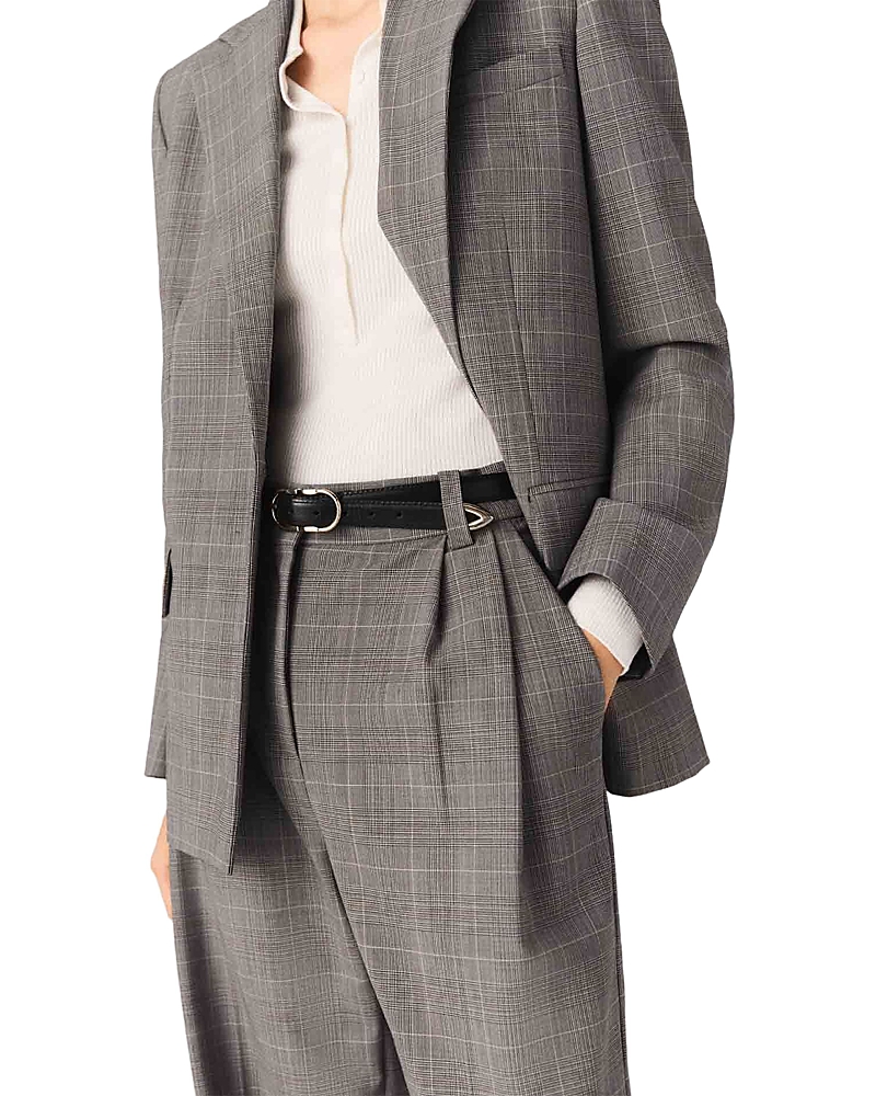 Maje Checked Oversized Blazer