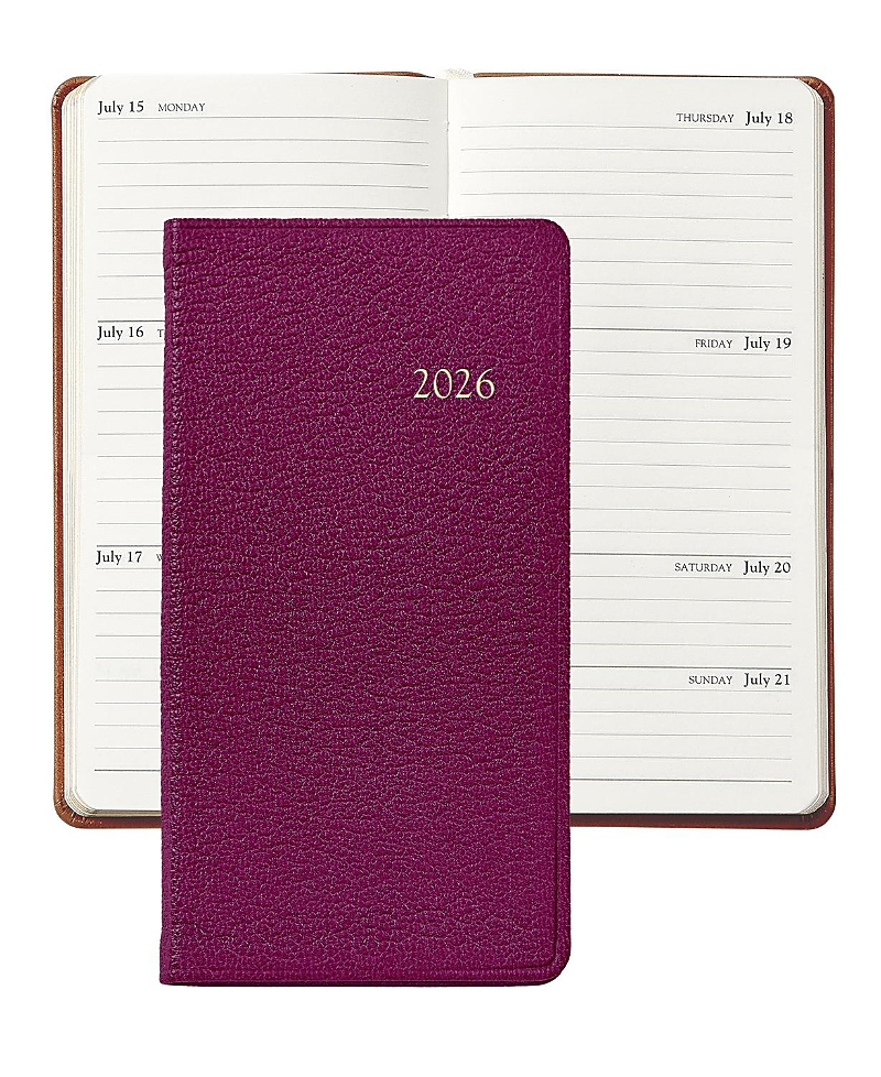 Graphic Image 2026 Goatskin Leather Pocket Datebook