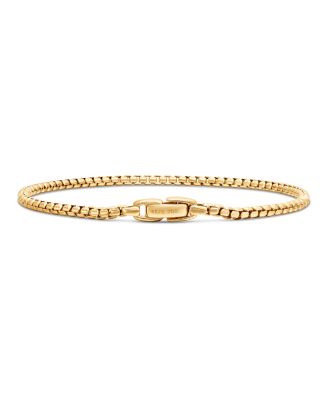 Men's 18K Yellow Gold Chain Box Link Bracelet, 2.7mm