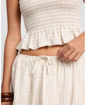 Air Linen Bubble Mini Skirt