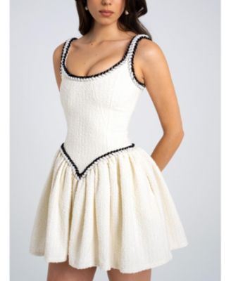 Coco Boucle Tweed V Waist Mini Dress