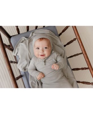 Unisex Heart and Star Button Pointelle Collection Bib - Baby