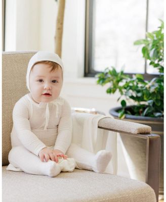 Unisex Heart and Star Button Pointelle Collection Footie, Blanket and Bonnet Set - Baby